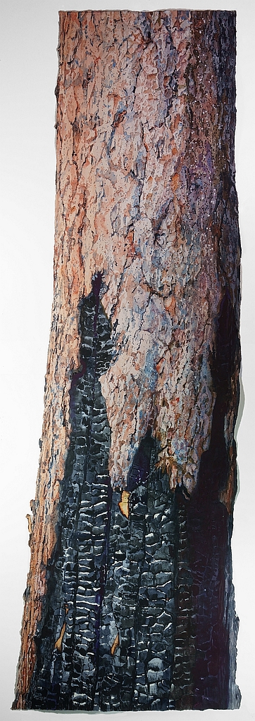 Photo of Suze Woolf burned tree painting