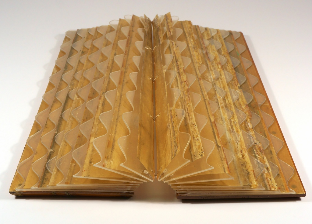Suze Woolf artist book made from rowing shell parts