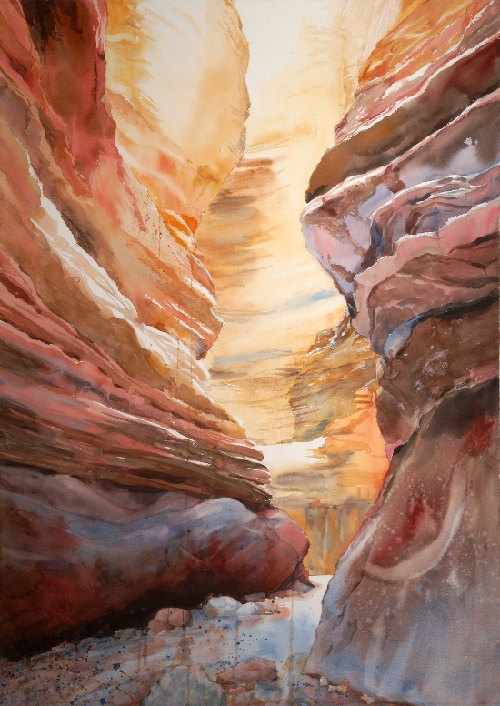 Deep Time (Blacktail Canyon) is watercolor painting by Suze Woolf
