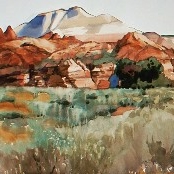 Ths image is a watercolor painting by Suze Woolf